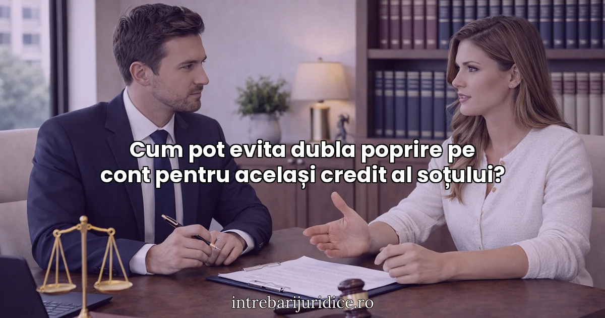 Cum pot evita dubla poprire pe cont pentru același credit al soțului?