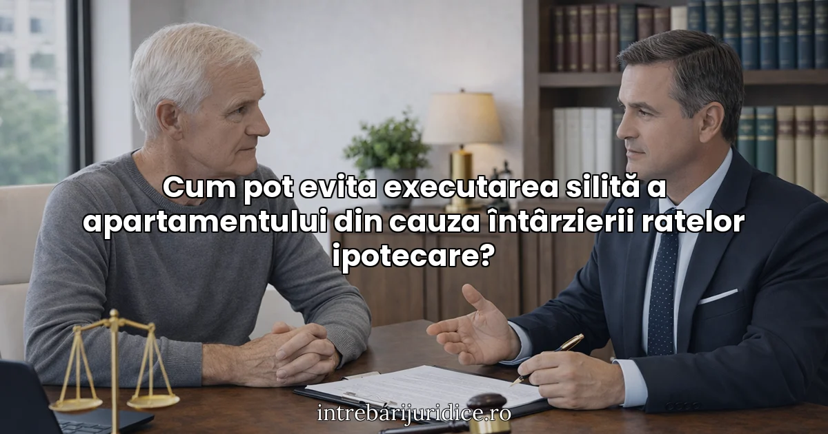 Cum pot evita executarea silită a apartamentului din cauza întârzierii ratelor ipotecare?