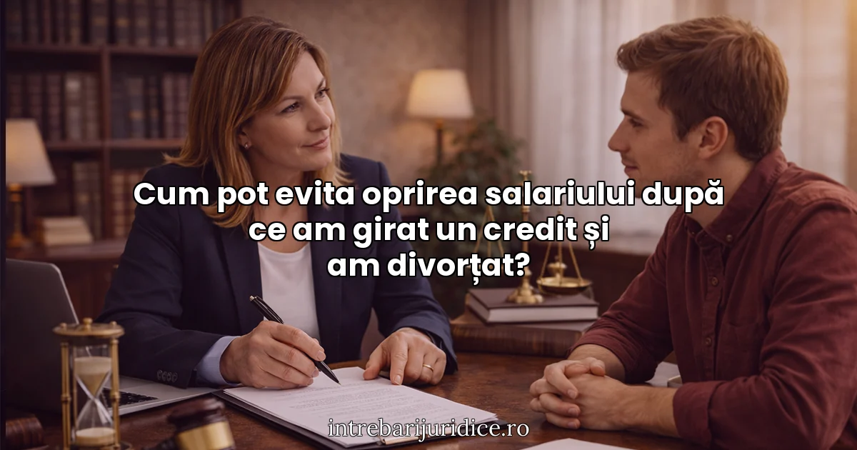Cum pot evita oprirea salariului după ce am girat un credit și am divorțat?