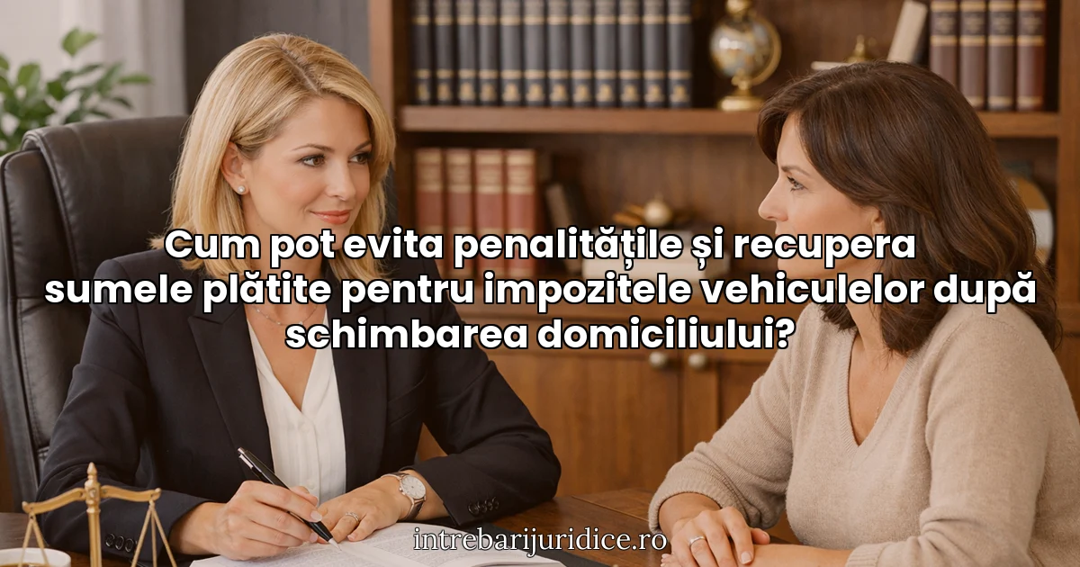Cum pot evita penalitățile și recupera sumele plătite pentru impozitele vehiculelor după schimbarea domiciliului?