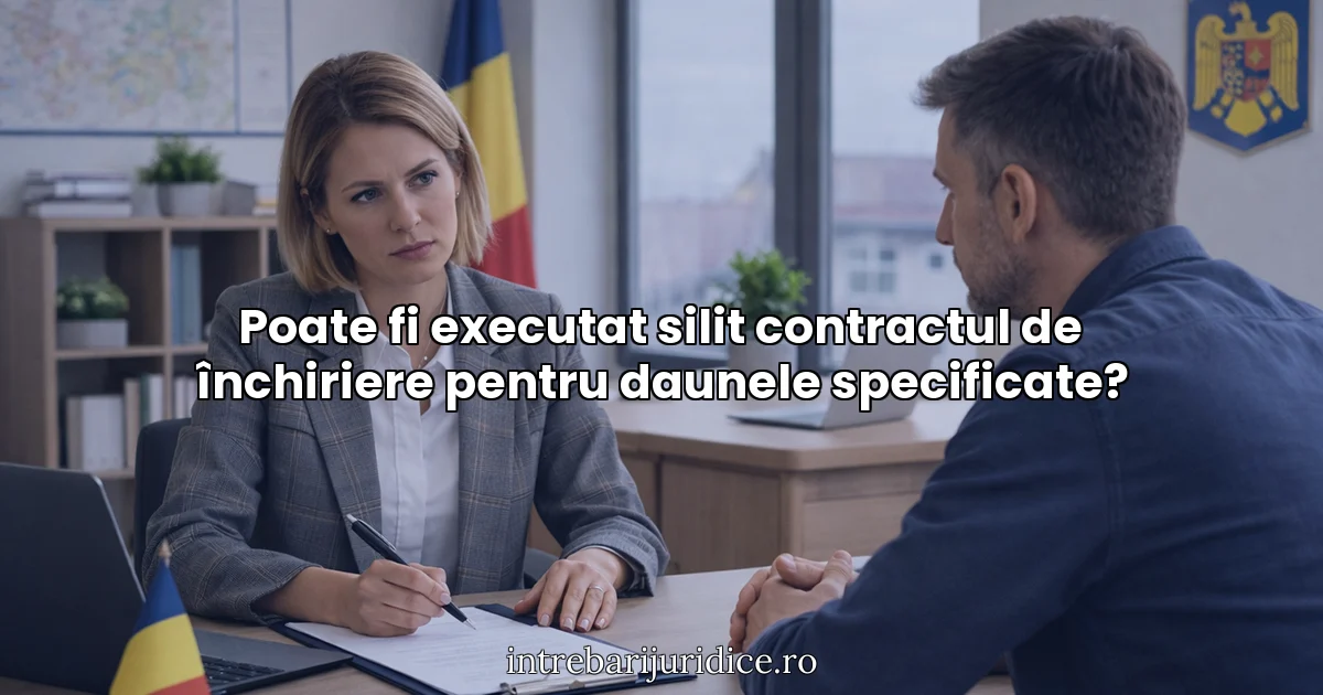 Poate fi executat silit contractul de închiriere pentru daunele specificate?