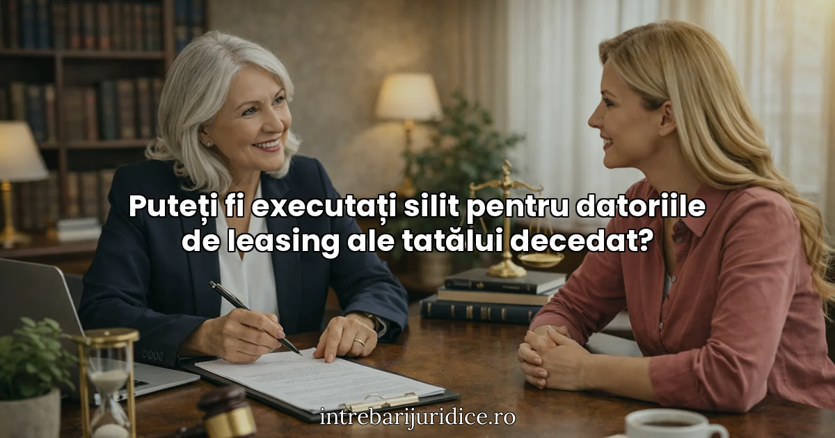 Puteți fi executați silit pentru datoriile de leasing ale tatălui decedat?