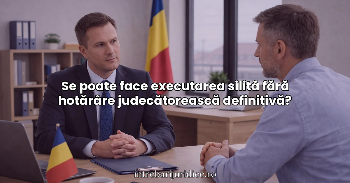 Se poate face executarea silită fără hotărâre judecătorească definitivă?