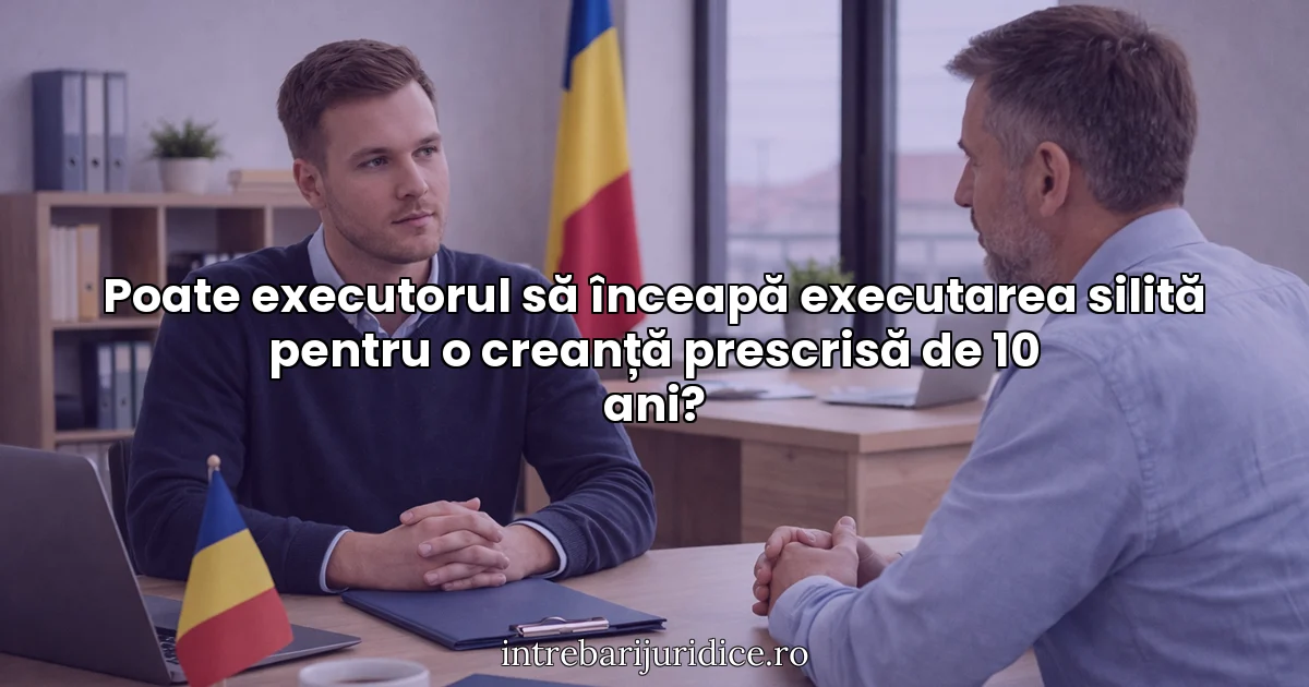 Poate executorul să înceapă executarea silită pentru o creanță prescrisă de 10 ani?