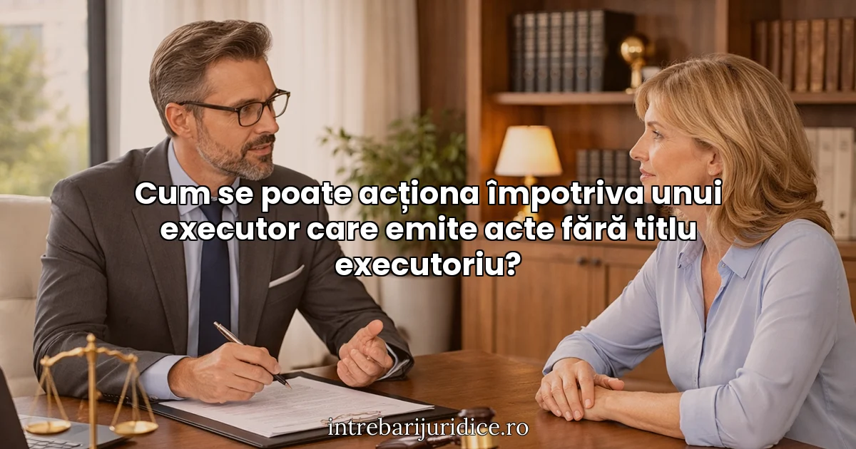 Cum se poate acționa împotriva unui executor care emite acte fără titlu executoriu?