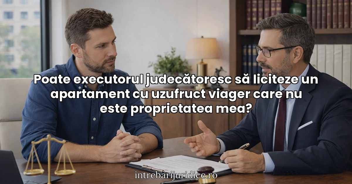Poate executorul judecătoresc să liciteze un apartament cu uzufruct viager care nu este proprietatea mea?