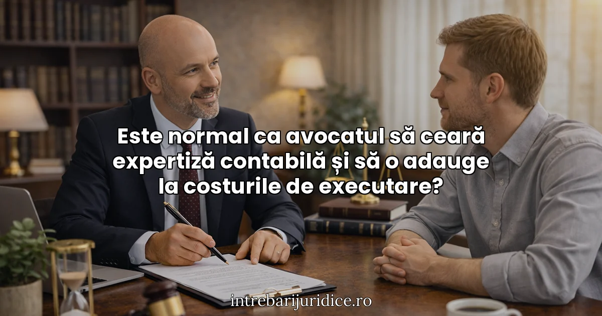 Este normal ca avocatul să ceară expertiză contabilă și să o adauge la costurile de executare?