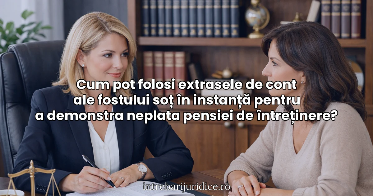 Cum pot folosi extrasele de cont ale fostului soț în instanță pentru a demonstra neplata pensiei de întreținere?