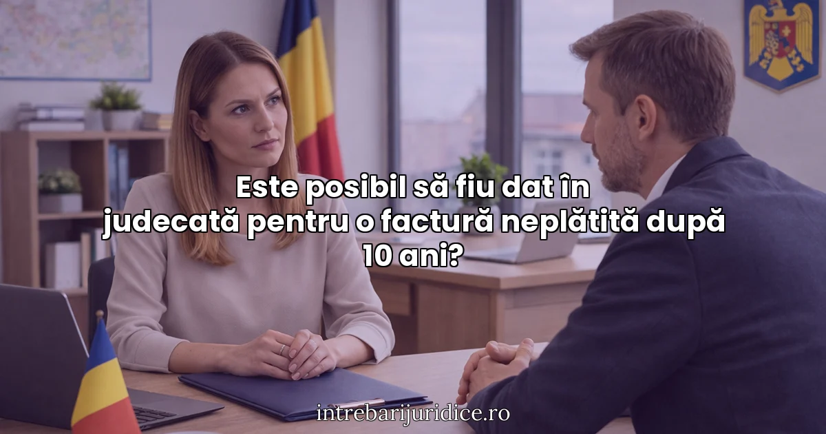 Este posibil să fiu dat în judecată pentru o factură neplătită după 10 ani?
