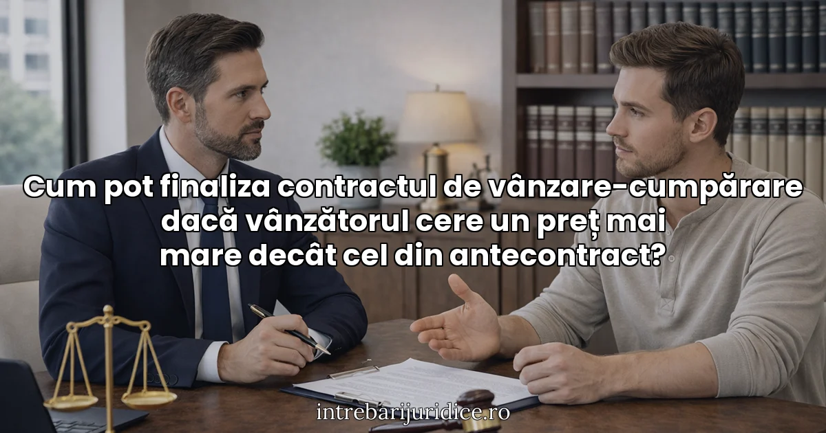 Cum pot finaliza contractul de vânzare-cumpărare dacă vânzătorul cere un preț mai mare decât cel din antecontract?