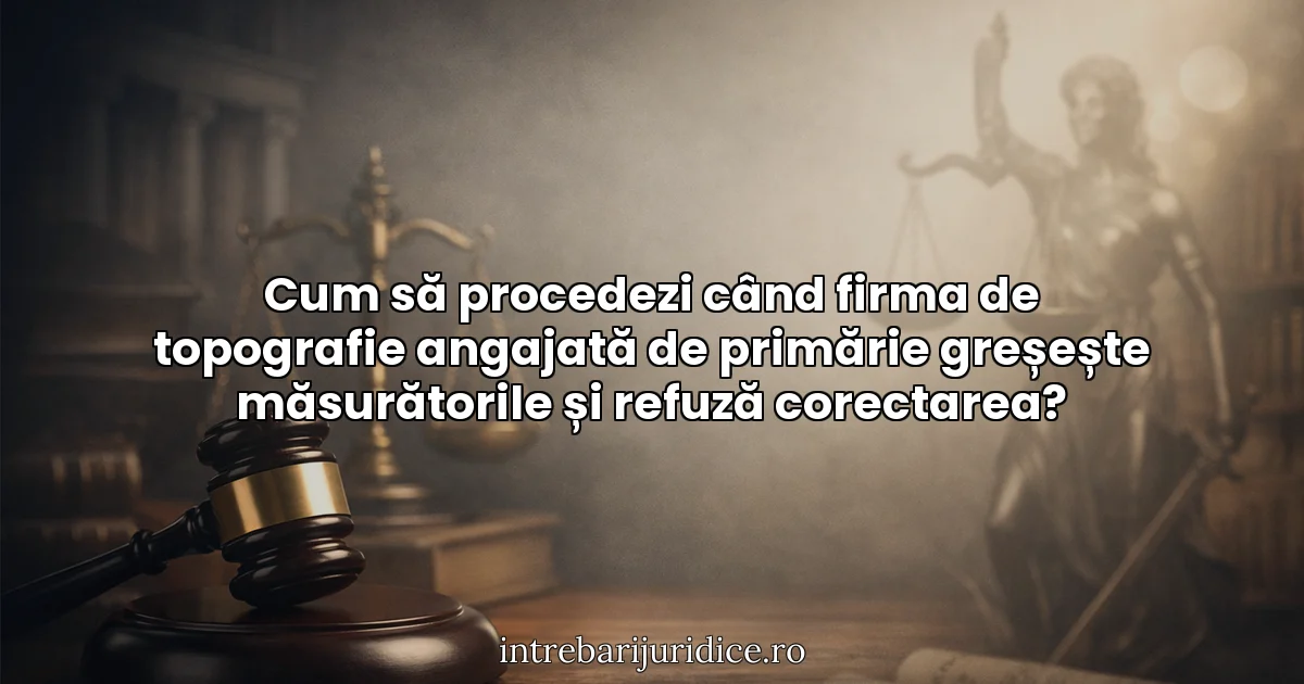 Cum să procedezi când firma de topografie angajată de primărie greșește măsurătorile și refuză corectarea?