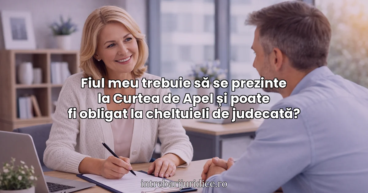 Fiul meu trebuie să se prezinte la Curtea de Apel și poate fi obligat la cheltuieli de judecată?