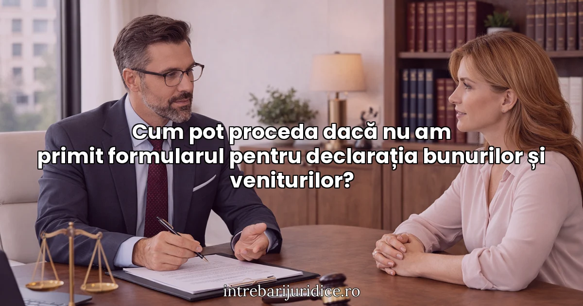 Cum pot proceda dacă nu am primit formularul pentru declarația bunurilor și veniturilor?