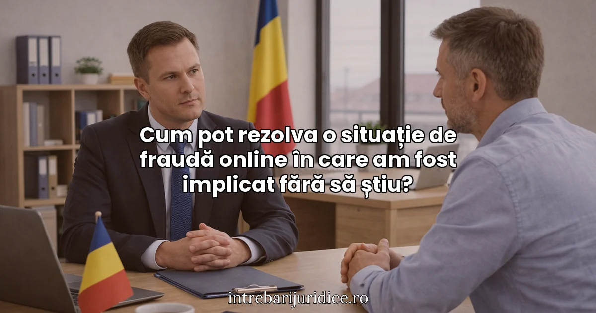 Cum pot rezolva o situație de fraudă online în care am fost implicat fără să știu?