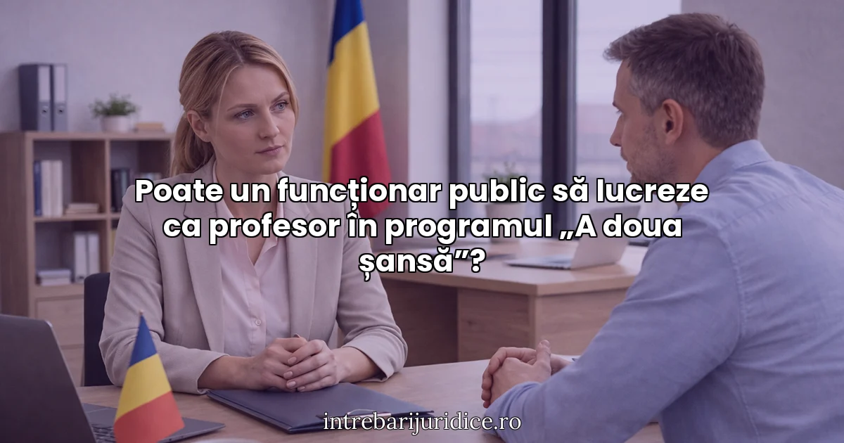 Poate un funcționar public să lucreze ca profesor în programul „A doua șansă”?