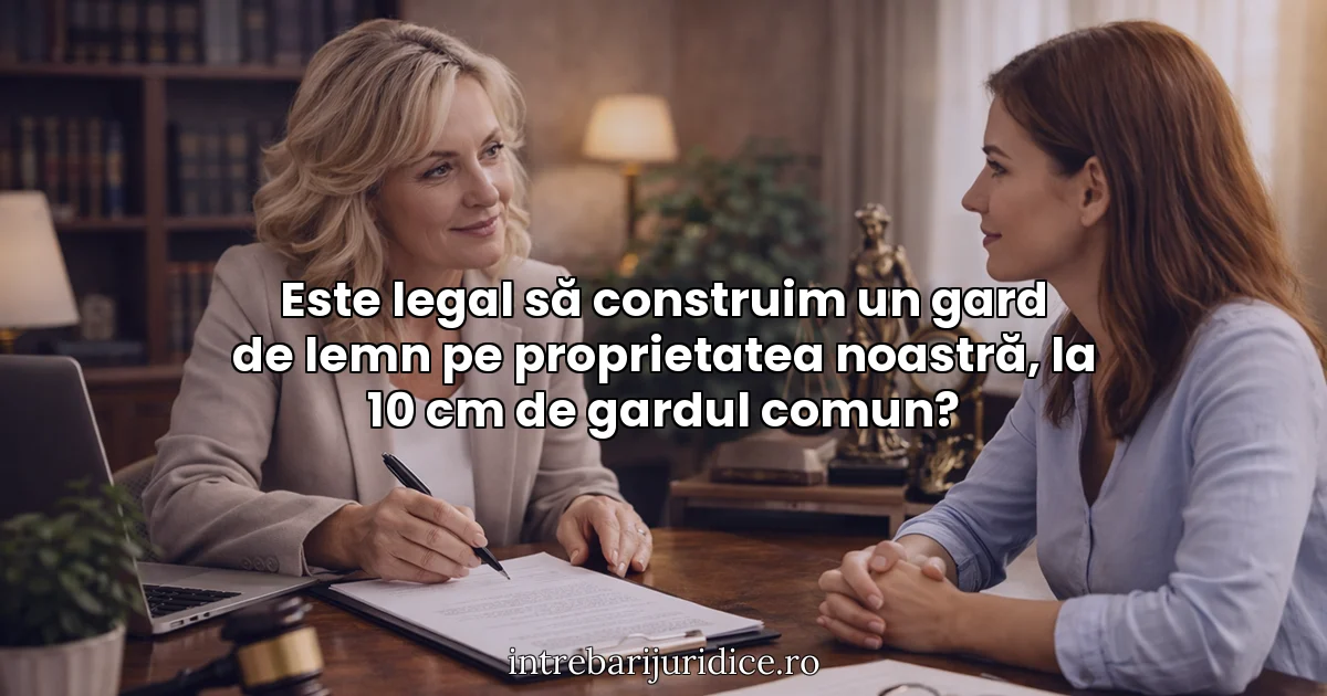 Este legal să construim un gard de lemn pe proprietatea noastră, la 10 cm de gardul comun?
