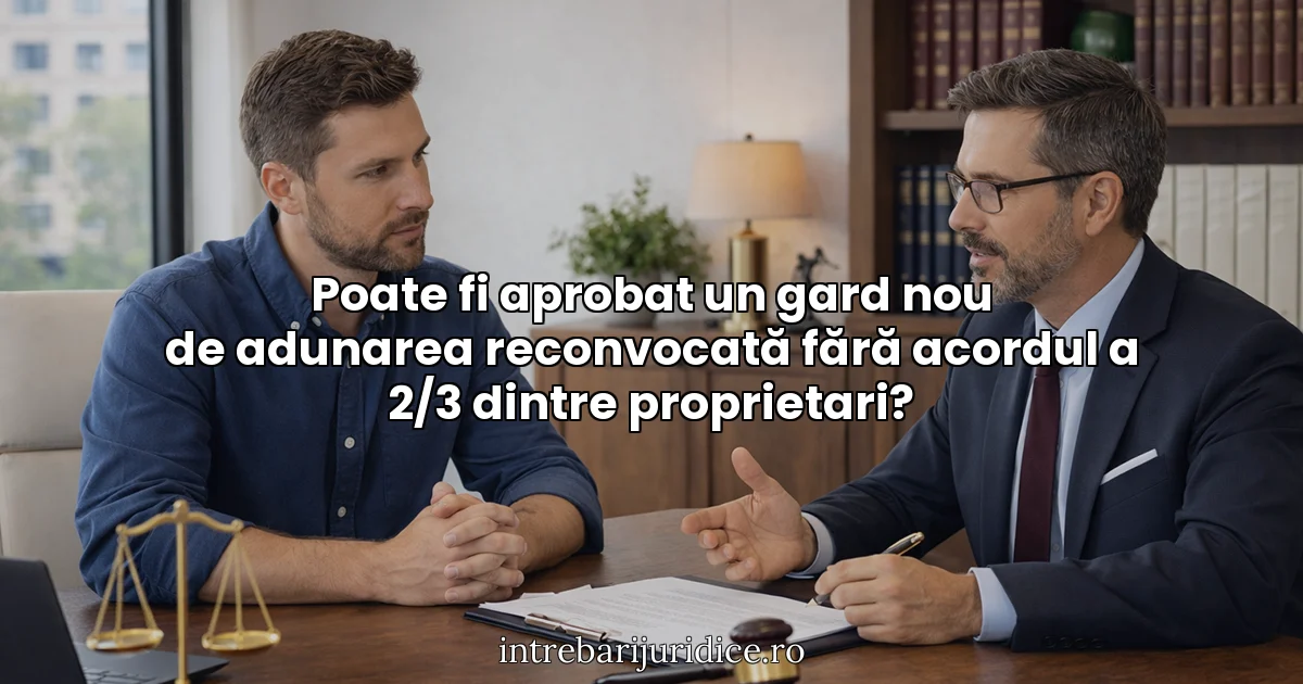 Poate fi aprobat un gard nou de adunarea reconvocată fără acordul a 2/3 dintre proprietari?
