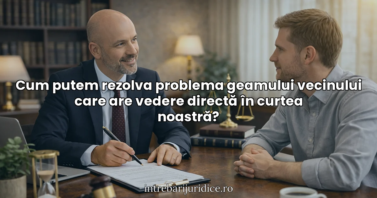 Cum putem rezolva problema geamului vecinului care are vedere directă în curtea noastră?
