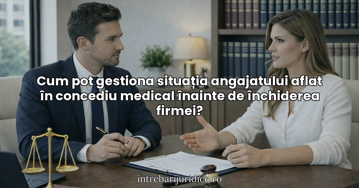 Cum pot gestiona situația angajatului aflat în concediu medical înainte de închiderea firmei?