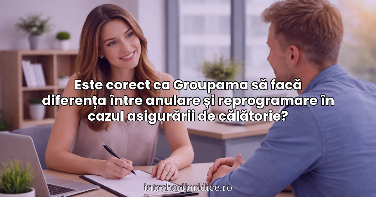 Este corect ca Groupama să facă diferența între anulare și reprogramare în cazul asigurării de călătorie?