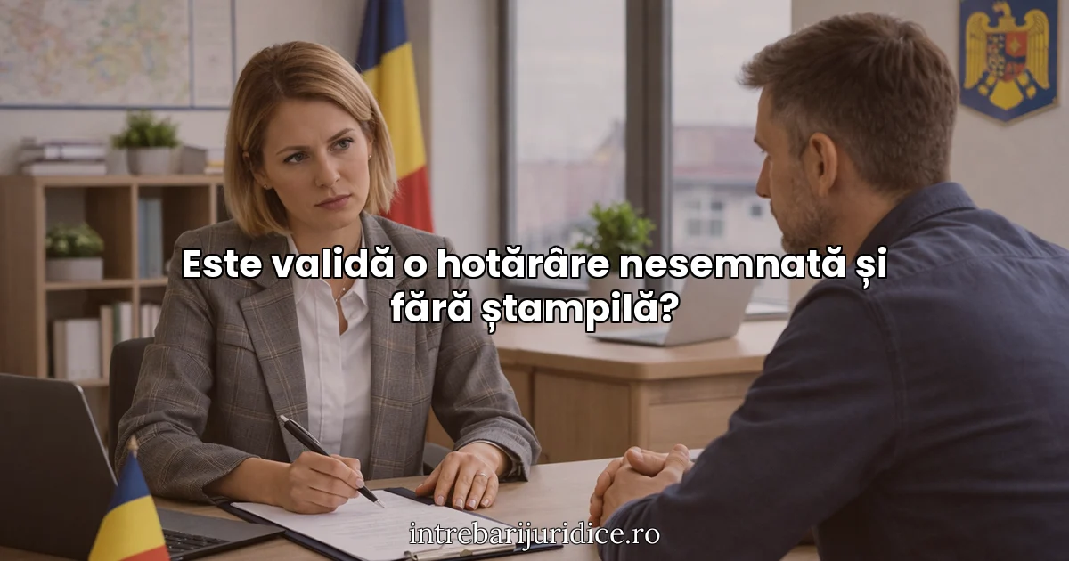 Este validă o hotărâre nesemnată și fără ștampilă?