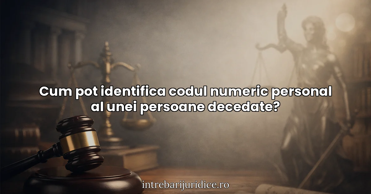 Cum pot identifica codul numeric personal al unei persoane decedate?