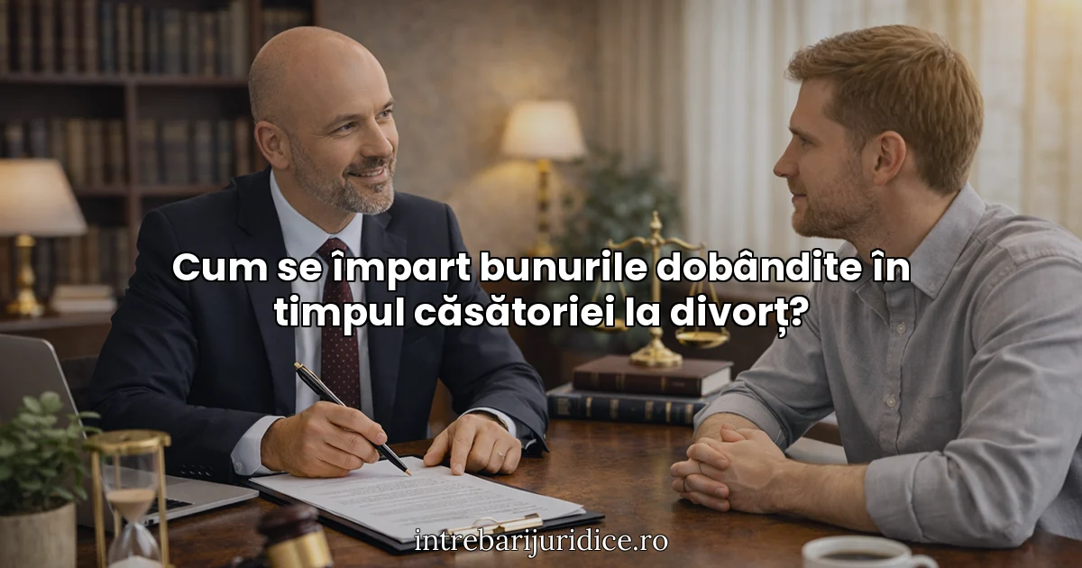 Cum se împart bunurile dobândite în timpul căsătoriei la divorț?