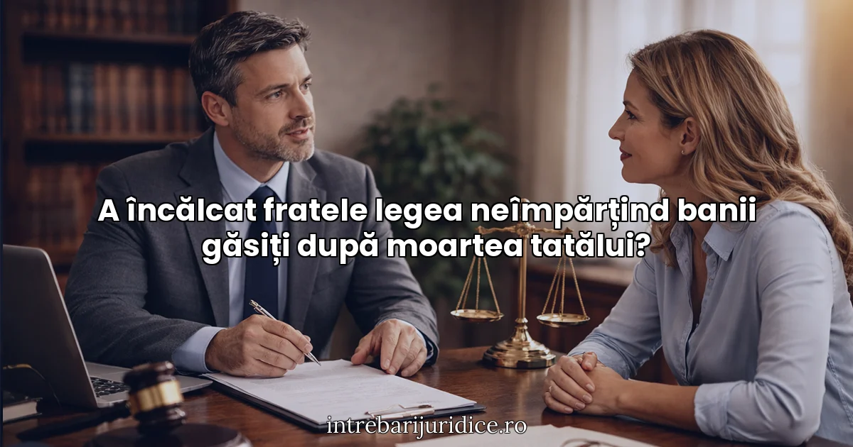 A încălcat fratele legea neîmpărțind banii găsiți după moartea tatălui?