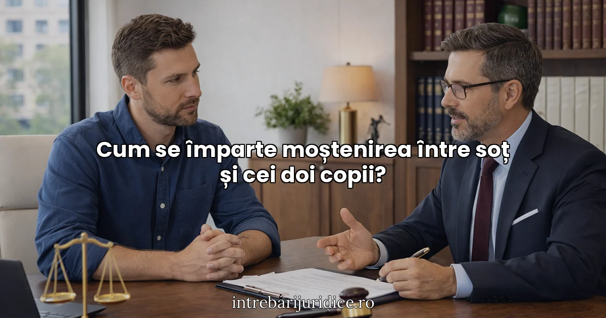 Cum se împarte moștenirea între soț și cei doi copii?