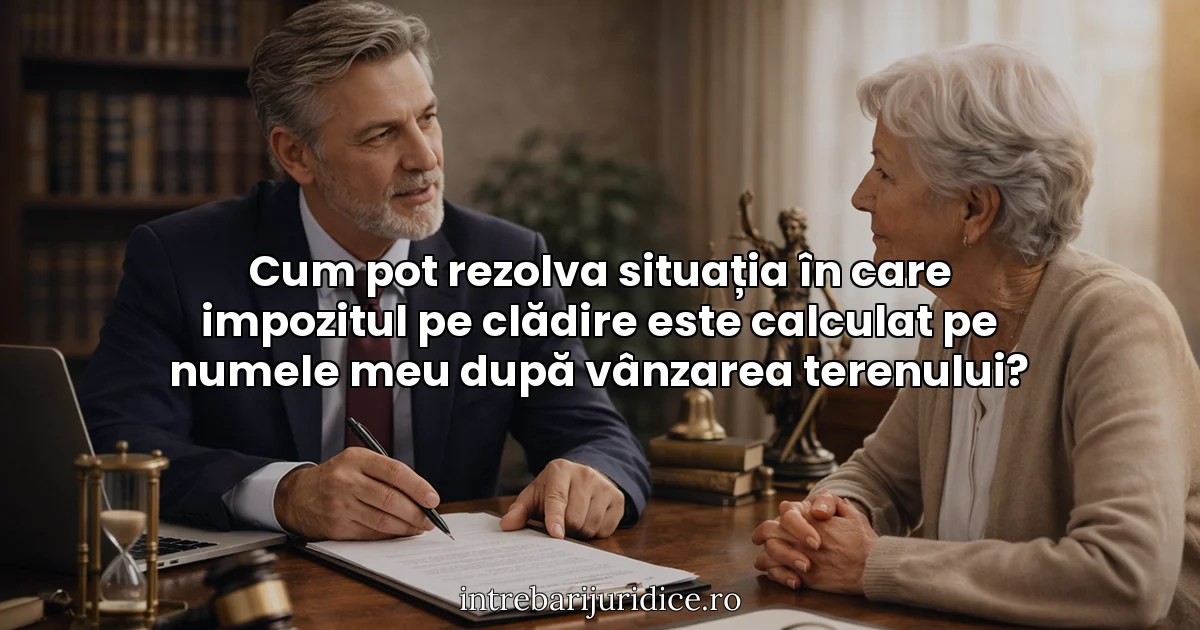 Cum pot rezolva situația în care impozitul pe clădire este calculat pe numele meu după vânzarea terenului?