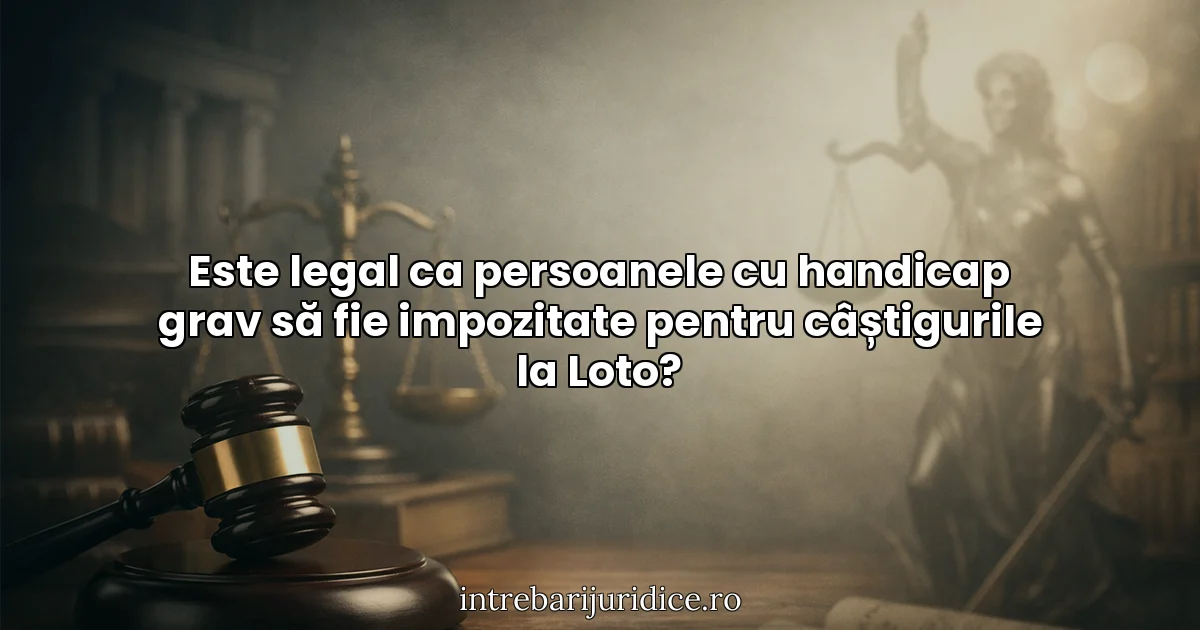 Este legal ca persoanele cu handicap grav să fie impozitate pentru câștigurile la Loto?