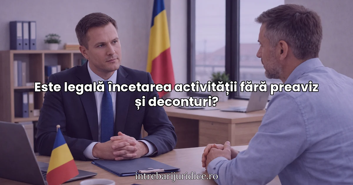 Este legală încetarea activității fără preaviz și deconturi?