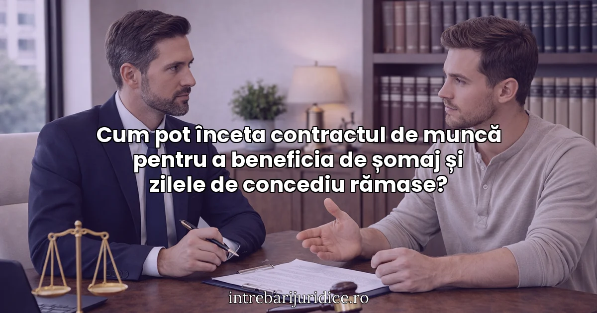 Cum pot înceta contractul de muncă pentru a beneficia de șomaj și zilele de concediu rămase?