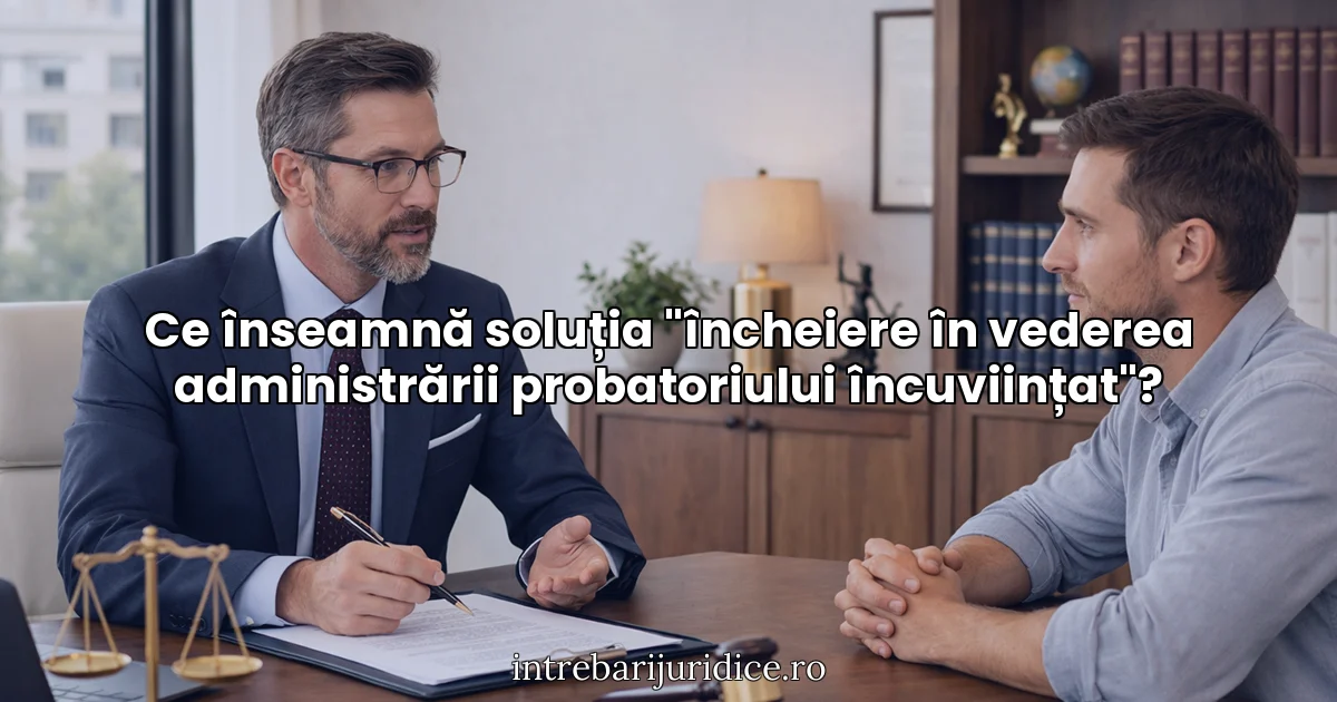 Ce înseamnă soluția "încheiere în vederea administrării probatoriului încuviințat"?