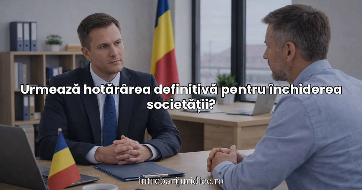Urmează hotărârea definitivă pentru închiderea societății?