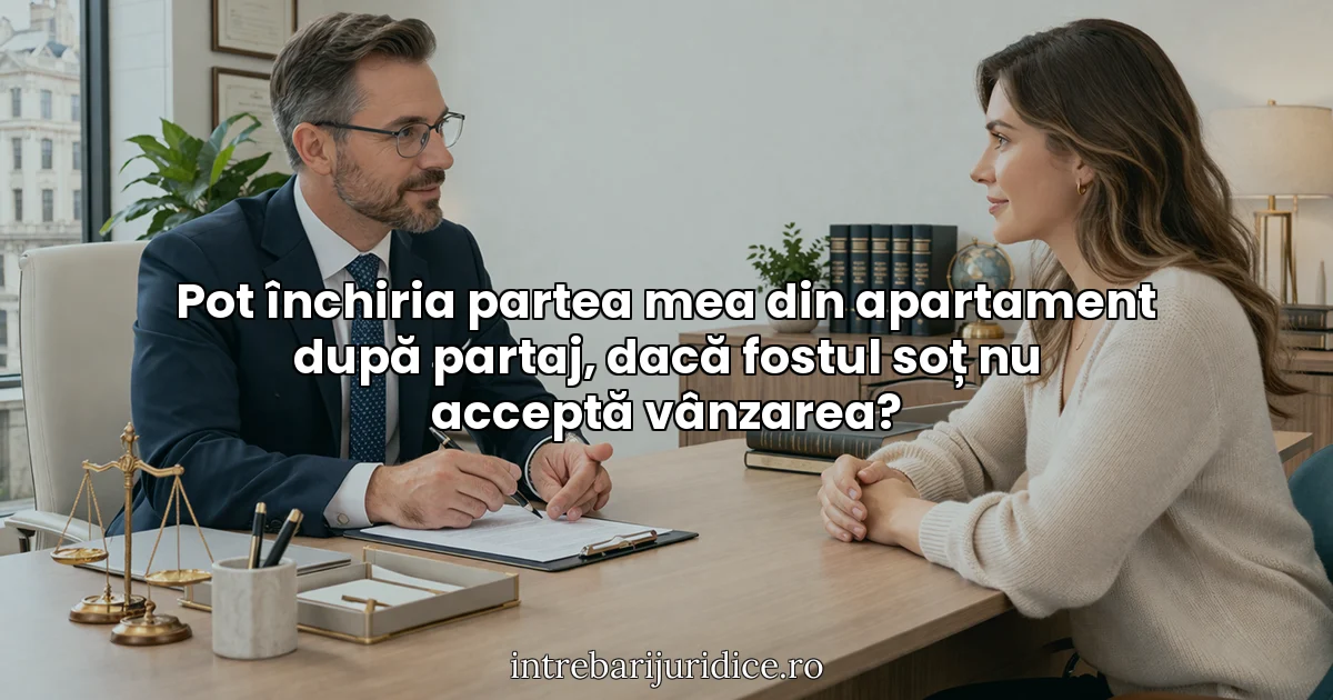 Pot închiria partea mea din apartament după partaj, dacă fostul soț nu acceptă vânzarea?