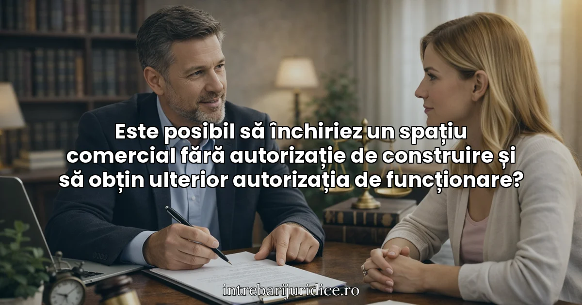 Este posibil să închiriez un spațiu comercial fără autorizație de construire și să obțin ulterior autorizația de funcționare?