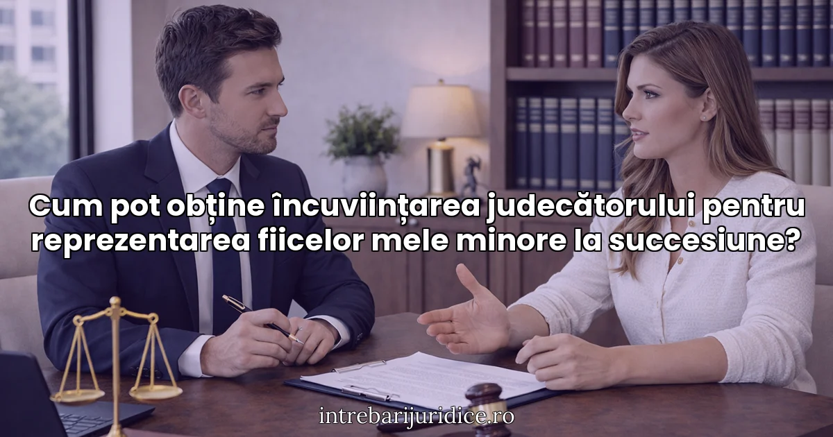 Cum pot obține încuviințarea judecătorului pentru reprezentarea fiicelor mele minore la succesiune?