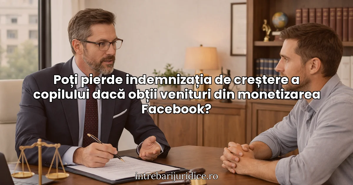 Poți pierde indemnizația de creștere a copilului dacă obții venituri din monetizarea Facebook?