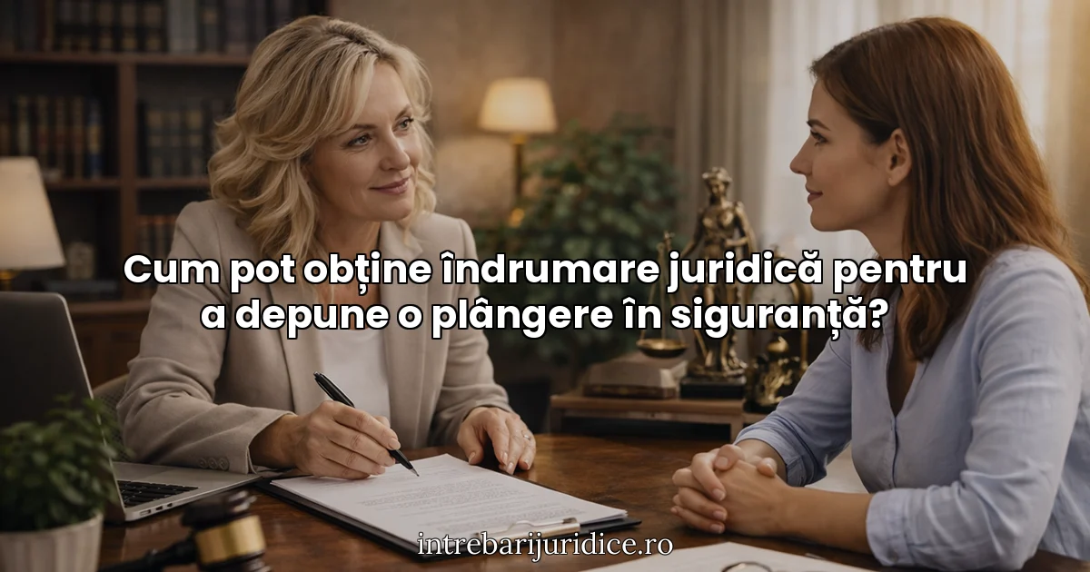Cum pot obține îndrumare juridică pentru a depune o plângere în siguranță?