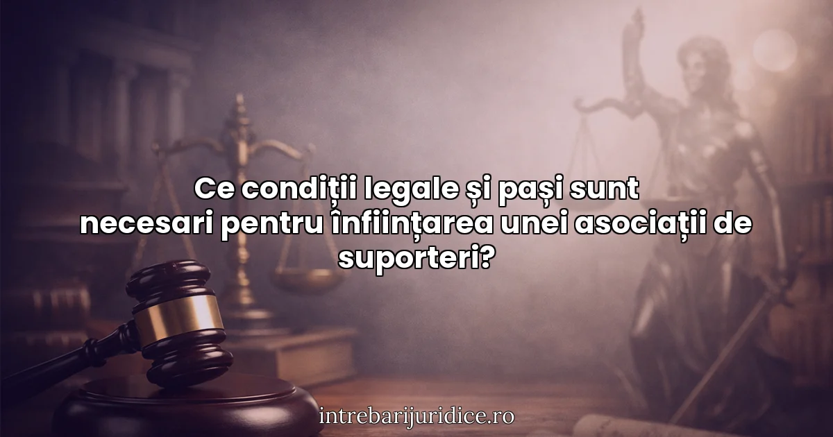 Ce condiții legale și pași sunt necesari pentru înființarea unei asociații de suporteri?