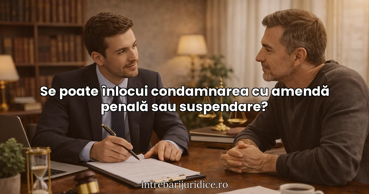 Se poate înlocui condamnarea cu amendă penală sau suspendare?