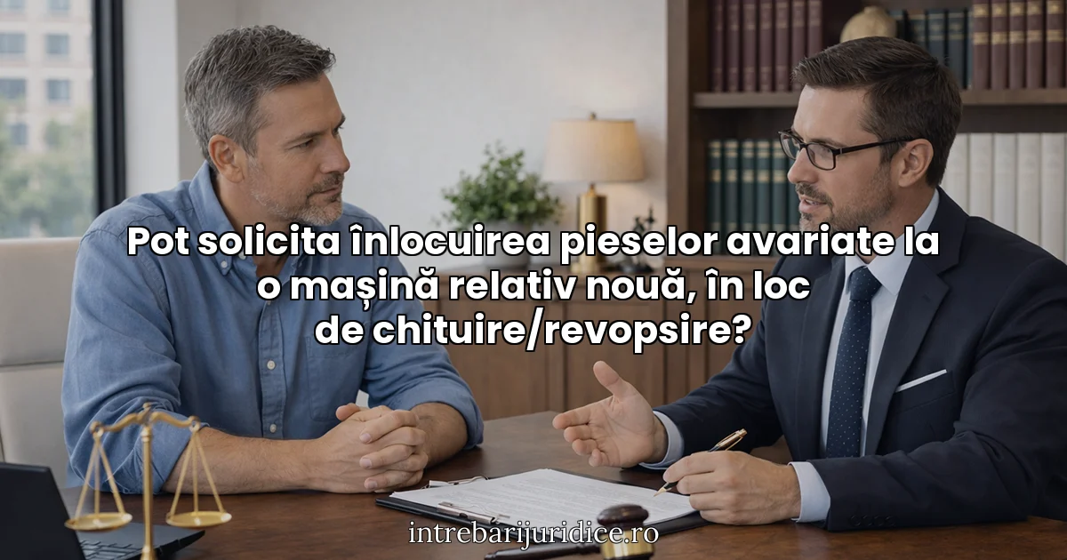 Pot solicita înlocuirea pieselor avariate la o mașină relativ nouă, în loc de chituire/revopsire?