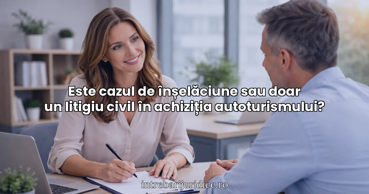 Este cazul de înșelăciune sau doar un litigiu civil în achiziția autoturismului?