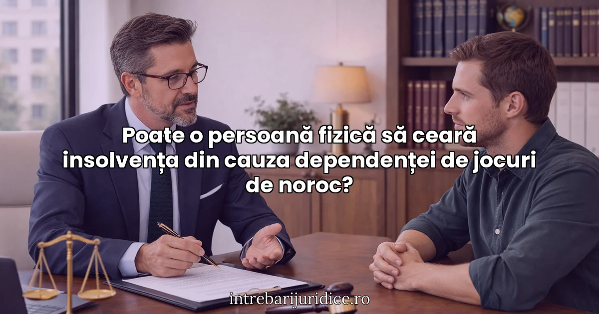 Poate o persoană fizică să ceară insolvența din cauza dependenței de jocuri de noroc?