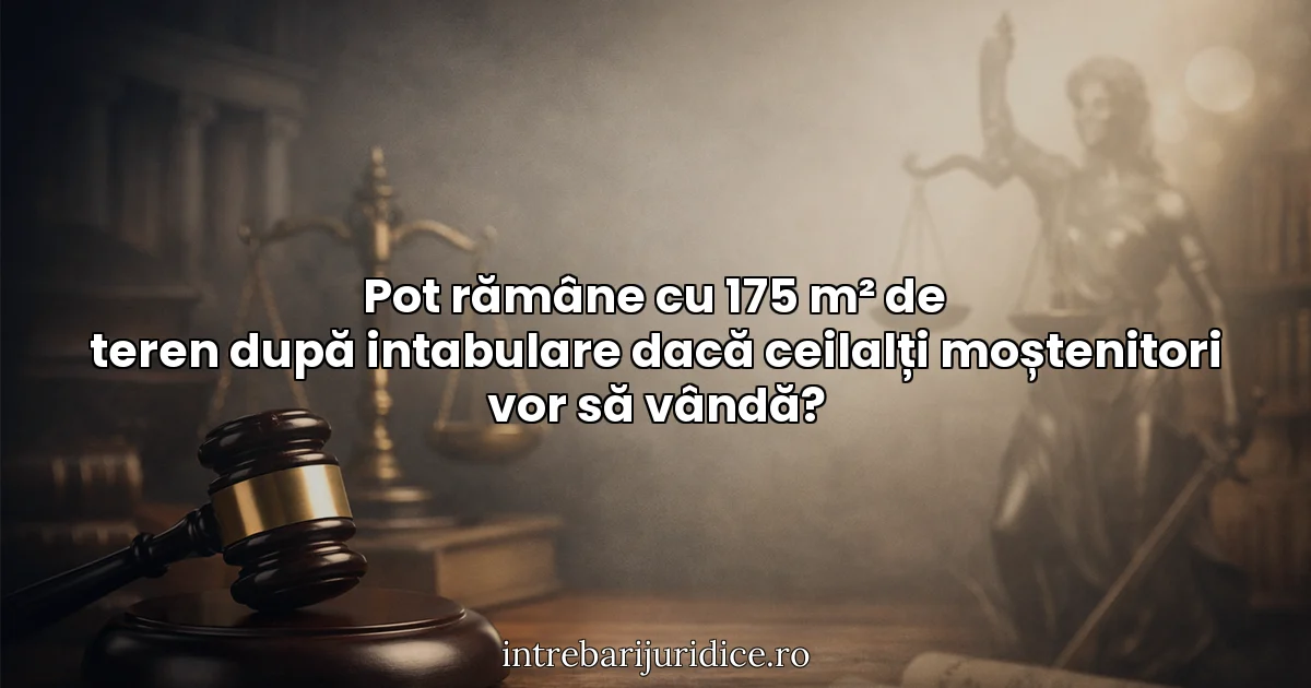 Pot rămâne cu 175 m² de teren după intabulare dacă ceilalți moștenitori vor să vândă?