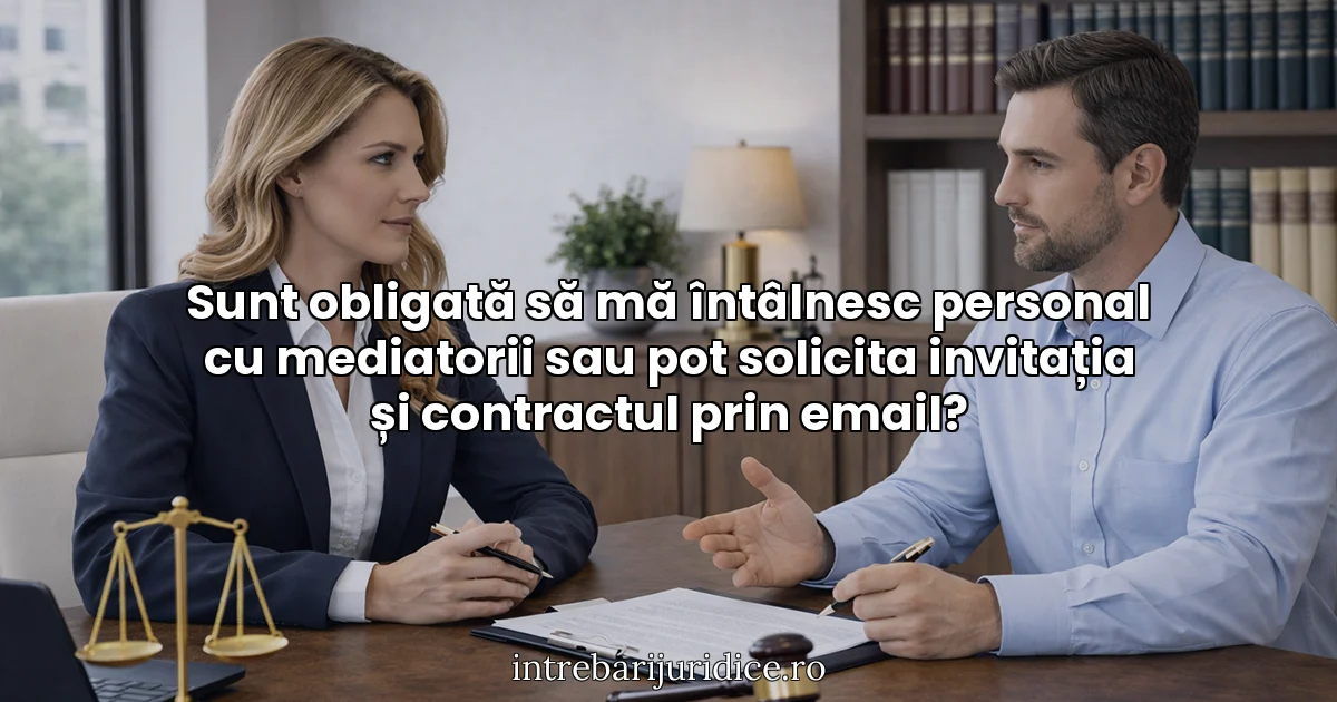 Sunt obligată să mă întâlnesc personal cu mediatorii sau pot solicita invitația și contractul prin email?
