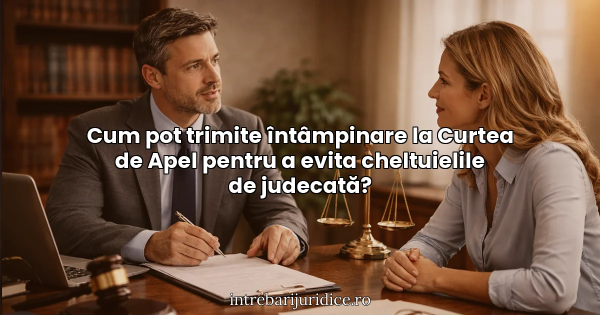 Cum pot trimite întâmpinare la Curtea de Apel pentru a evita cheltuielile de judecată?