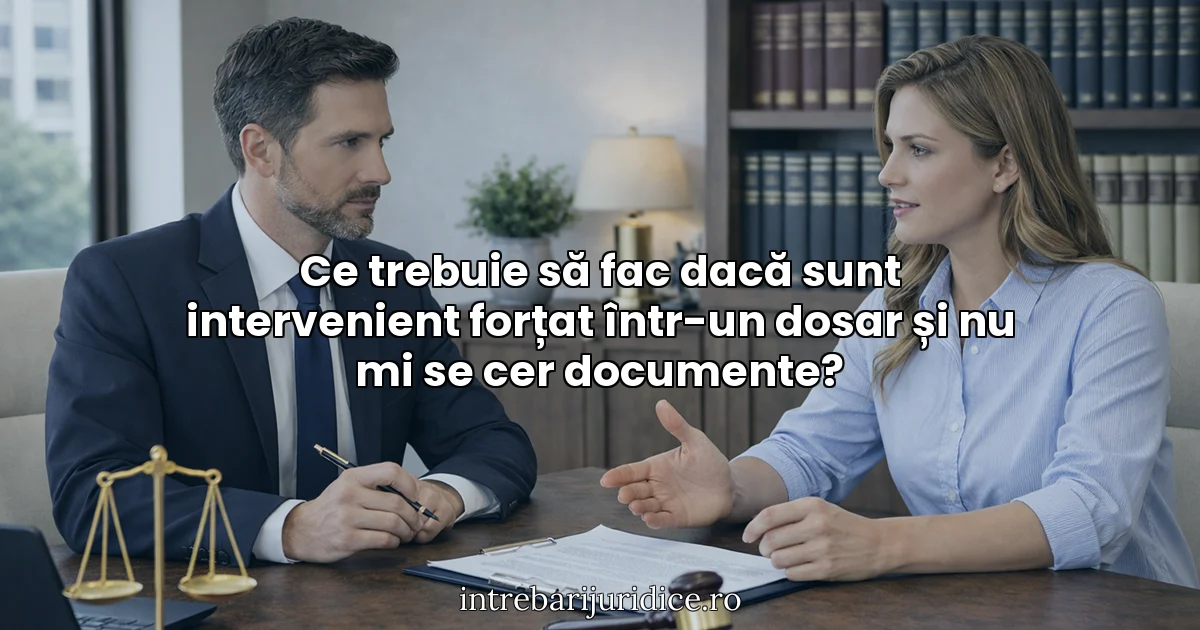 Ce trebuie să fac dacă sunt intervenient forțat într-un dosar și nu mi se cer documente?