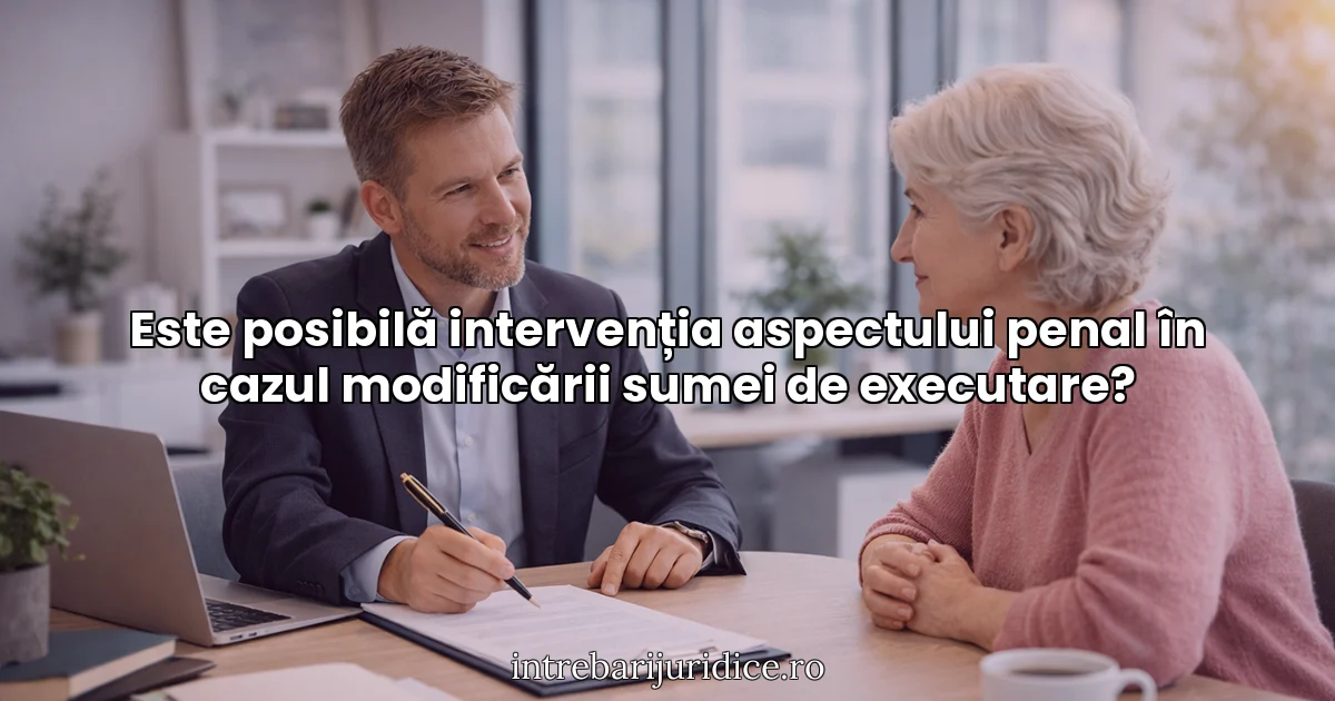 Este posibilă intervenția aspectului penal în cazul modificării sumei de executare?